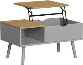 Vicco Couchtisch Stora, Grau, 76 x 45 cm mit