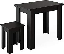 Vicco Esstisch mit Stuhl Roman, Schwarz, 90 x 60