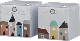 Vicco Faltbox, Grau (Stadt), 30 x 30 cm (Motiv