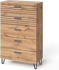 Vicco Kommode Amber, Eiche Wotan, 80 x 127.6 cm