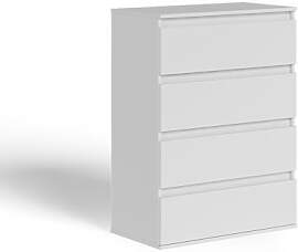 Vicco Kommode Claus, Weiß, 74 x 99.6 cm mit 4