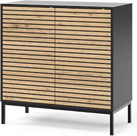 Vicco Kommode Eliza, Goldkraft Eiche/Anthrazit, 80 