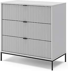 Vicco Kommode Eliza, Grau, 42 x 81.2 cm mit 3