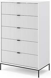 Vicco Kommode Eliza, Weiß, 76 x 120 cm mit 5