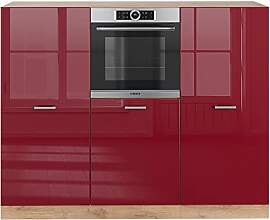 Vicco Küchenblock R-Line, Rot Hochglanz/Goldkraft 