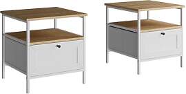 Vicco Nachttisch Lunis, Weiß, 2er Set, zur