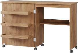 Vicco Nähtisch Carmen, Eiche, 118 x 77.5 cm mit 3 