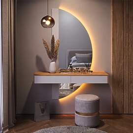 Vicco Schminktisch Melisa, Weiß, 120 cm mit LED