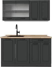 Vicco Singleküche R-Line, Anthrazit Landhaus, 140 