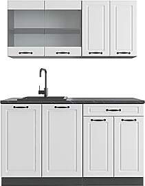 Vicco Singleküche R-Line, Weiß Landhaus, 140 cm
