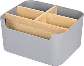 VICDUEKG Schreibtisch Organizer, 5 Fächer Bambus