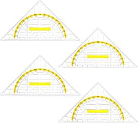 Vicloon Geodreieck mit Griff, 4 Stück Geometrie