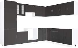 vidaXL 14-TLG. Küchenschrank-Set Porto Schwarz