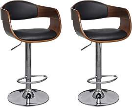 vidaXL 2X Bugholz Barhocker Höhenverstellbar