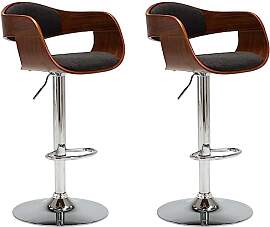 vidaXL 2X Bugholz Barstuhl Höhenverstellbar