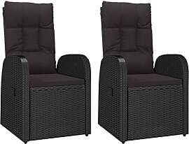 vidaXL 2X Garten Liegestuhl mit Auflagen