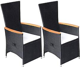 vidaXL 2X Garten Liegestuhl mit Auflagen