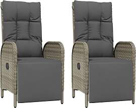 vidaXL 2X Garten Relaxsessel mit Kissen