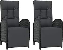 vidaXL 2X Garten Relaxsessel mit Kissen