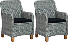 vidaXL 2X Gartenstuhl mit Kissen Gartenmöbel