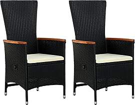 vidaXL 2X Gartenstuhl mit Polstern Gartensessel