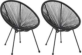 vidaXL 2X Moon Gartenstuhl Lounge Gartensessel