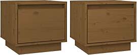 vidaXL 2X Nachttisch mit 1 Schublade Nachtschrank