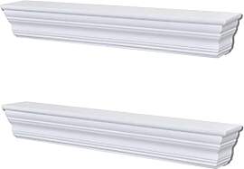 vidaXL 2x Wandregal Weiß Hängeregal Wandboard