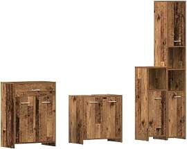vidaXL 4-TLG. Badmöbel-Set Altholz-Optik