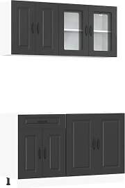 vidaXL 4-TLG. Küchenschrank-Set Kalmar Schwarz