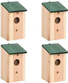 vidaXL 4 x Kiefernholz, Nistkasten, Vogelhaus,