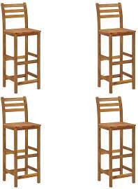 vidaXL 4X Akazienholz Massiv Barhocker Barstuhl