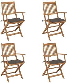vidaXL 4X Akazienholz Massiv Gartenstuhl Klappbar