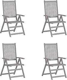 vidaXL 4X Akazienholz Massiv Gartenstuhl