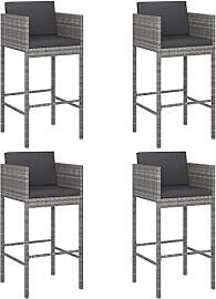 vidaXL 4X Barhocker mit Kissen Küchenhocker