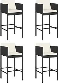 vidaXL 4X Barhocker mit Kissen Küchenhocker