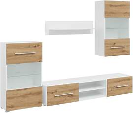 vidaXL 5-TLG. Wohnwand mit LED-Beleuchtung