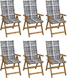 vidaXL 6X Akazienholz Massiv Gartenstuhl Klappbar