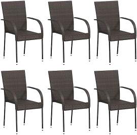 vidaXL 6X Gartenstuhl Stapelbar Gartensessel