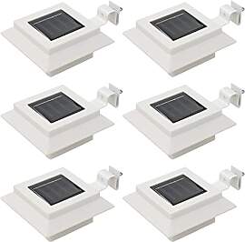 vidaXL 6x Solarleuchte LED Quadrat 12cm Weiß
