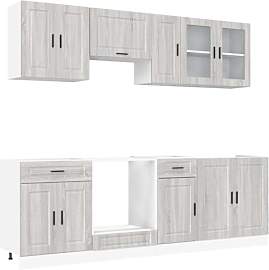 vidaXL 8-TLG. Küchenschrank-Set Kalmar Grau