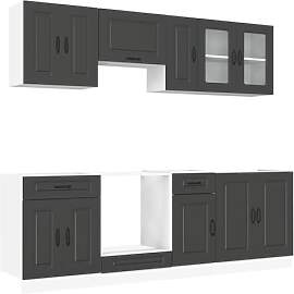vidaXL 8-TLG. Küchenschrank-Set Kalmar Schwarz