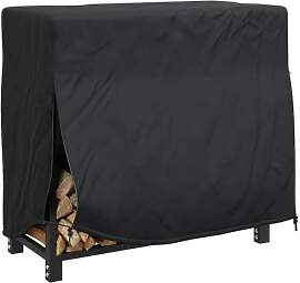vidaXL Abdeckung für Kaminholzregal Uni Schwarz