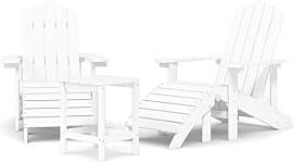 vidaXL Adirondack Gartenstuhl mit Hocker Tisch