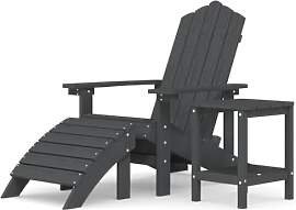 vidaXL Adirondack Gartenstuhl mit Hocker Tisch