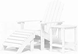 vidaXL Adirondack Gartenstuhl mit Hocker Tisch