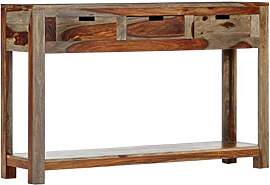 vidaXL Akazie-Holz Massiv Konsolentisch mit 3