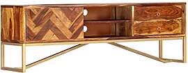 vidaXL Akazie-Holz Massiv TV Schrank mit 2