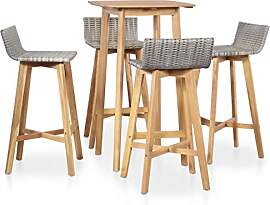 vidaXL Akazienholz Barset 5-TLG. Poly Rattan