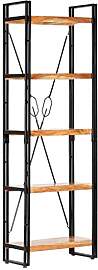 vidaXL Akazienholz Massiv Bücherregal 5 Fächer